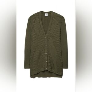 Cabi Aerial Green Knit Cardigan Sweater M